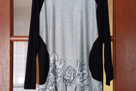 Tunika bluzka z kieszeniami szaro-czarna XL 50