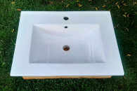 Biała umywalka prostokąt 61.5x47 Cienki blat