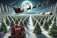 Mikołaj na Wigilię Choinki jodłą kaukaska