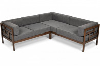 Narożnik ogrodowy drewniany EDEN ciemny brąz/gr