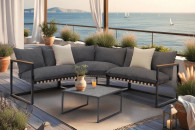 Zestaw Mebli Ogrodowych SINTIA Czarny/Szary