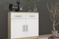 Komoda Paris 2F2S (biały,sonoma,sonoma/grafit)