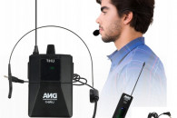 Bezprzewodowy mikrofon nagłowny klips głośnik