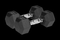 Hantle żeliwne gumowane HEX 2x9 kg