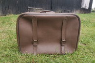 Walizka PRL brązowa antyk skórzana