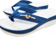 Klapki japonki na koturnie niebieskie r. 38