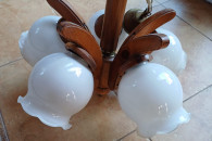 Żyrandol drewniany pięcioramienny