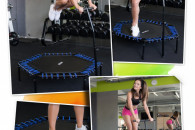 Trampolina Fitness z Uchwytem - Niebieska
