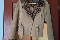 Kurtka skórzana bamberka M z kołnierzem panterk