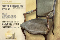 Antyk Fotel Ludwik XV rokoko stan oryginalny