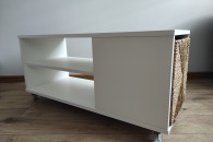 Stolik kawowy na kółkach, biały, 91x37 cm, Ikea