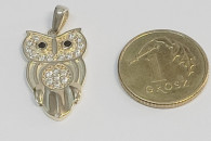 Zawieszka złota sowa z ogonkiem sklep